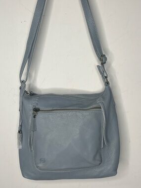 Born Leather Bag Dusty Light Blue NWOT logo Purse Charm
